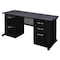 Fusion Fusion Double Pedestal Desks, 30 D X 29 H, 66 W X Wood, Metal MDP6630GY - alternate 1